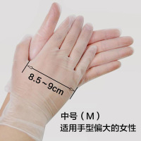 一次性pvc无粉手套食品级餐饮加工烘焙月饼雪媚娘含乳胶20只装|红色中号