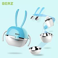 英国婴儿童餐具套装不锈钢外出便携叉勺碗宝宝辅食碗|蓝色小兔+6大赠品