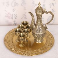 新疆高档俄罗斯锡器酒具套装青铜酒壶酒杯工艺品摆设经典锡器摆件|青铜款