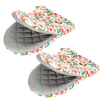 日本微波炉手套隔热手套加厚防烫手套厨房烘焙耐高温烤箱手套|碎花(两只装)花色随机