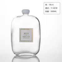 厂家直销白酒瓶100ml玻璃酒瓶水果酒瓶扁瓶饮料瓶养生酒瓶|500毫升透明白盖(10只)