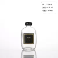 厂家直销白酒瓶100ml玻璃酒瓶水果酒瓶扁瓶饮料瓶养生酒瓶|100毫升透明黑盖(10只)