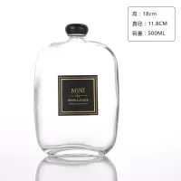 厂家直销白酒瓶100ml玻璃酒瓶水果酒瓶扁瓶饮料瓶养生酒瓶|500毫升透明黑盖(10只)