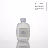 厂家直销白酒瓶100ml玻璃酒瓶水果酒瓶扁瓶饮料瓶养生酒瓶|100毫升蒙砂白盖(10只)