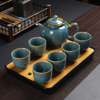 茶壶陶瓷过滤窑变单壶大号容量家用带内胆功夫茶具泡茶器杯子套装|窑变大壶一壶六杯+如意盘