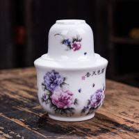 陶瓷温酒壶烫酒壶半斤酒壶家用二两黄酒白酒杯中式温酒器陶瓷酒具|2两温酒器国色天香