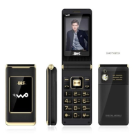 男女款手机大音量手机移动联通老年机超长待机按键老人机双屏翻盖|移动联通双4G[黑色]