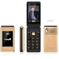 男女款手机大音量手机移动联通老年机超长待机按键老人机双屏翻盖|移动联通双4G[金色]