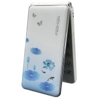 手机备用女士老人学生手机手机大声超长待机翻盖手机移动老年|荷塘月色(淡湖蓝) 双电池