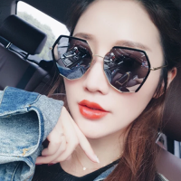 新款多边形太阳镜女韩版时尚复古原宿风墨镜网红眼镜圆脸防紫外线