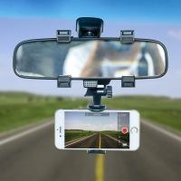 手机车载支架倒车后视镜夹子导航行车记录仪固定卡扣旋转汽车通用