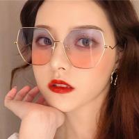 韩版多边形大框墨镜女大脸网红款渐变色太阳眼镜女街拍s9016