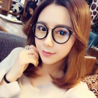 防辐射蓝光眼镜男女款抗疲劳平面镜复古镜框防紫外线可配近视散光