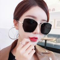 [送眼镜盒]2019新款多边形韩版网红款防紫外线太阳镜女圆脸大框