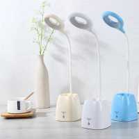 usb插电两用护眼笔筒台灯带手机支架大学生宿舍书桌欧式灯