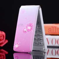 女款翻盖手机女士大字大声移动联通电信老人机学生老年人超长待机|粉红色 移动联通版