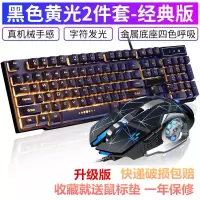 键盘鼠标套装游戏炫光七彩背光机械手感字符发光台式lol电竞联盟