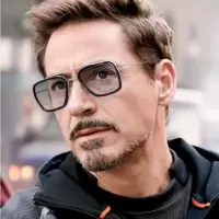 钢铁侠唐尼同款眼镜男潮偏光太阳镜框伊迪丝变色有度数配近视墨镜