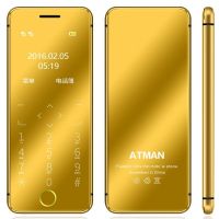 r9卡片手机迷你直板超薄戒网学生机非智能通话录音备用小|金色[触控按键]移动双卡4G版 32G[质保一年15天包退换]