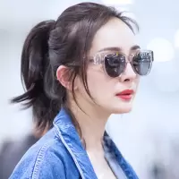 近视太阳镜女杨幂明星同款防紫外线防晒墨镜街拍大框显瘦遮阳眼镜