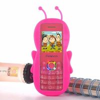 迷你手机学生机儿童手机直板移动4g手机水晶按键小手机带挂绳皮套|小蜜蜂玫红