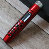 迷你创意笔式蓝牙拨号双卡双待直板按键小手机带手电筒带火机手机|红色 标配版+8内存卡