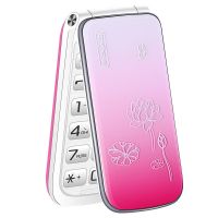 移动联通版女士翻盖老人手机大声大字大屏女款电信天翼cdma老年机|彩蝶粉色(移动联通) 单电