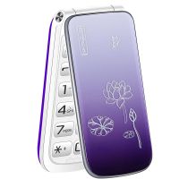 移动联通版女士翻盖老人手机大声大字大屏女款电信天翼cdma老年机|彩蝶紫色(移动联通) 双电
