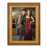 婚纱相框墙拼图框寸摆台挂30寸36寸24寸欧式实木5寸20油画框定做|金色 24寸(40.5*60.5)厘米