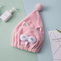 速干加厚吸水洗头女三分钟宋祖儿卡通浴帽同款可爱干发帽|粉色猫咪