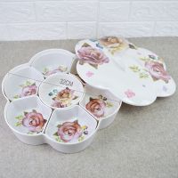 糖果盒干果盒分格带盖坚果盒客厅家用瓜子干果盘欧式创意|秋悦七格