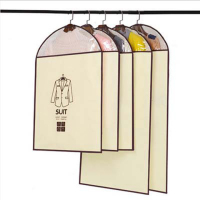 收纳衣柜衣服防尘罩西服收纳袋防尘衣罩皮草挂衣无纺布|米色3中号2大号 有拉链款
