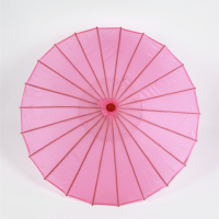 跳舞油纸复古纯色工艺古风舞蹈绘画雨伞大红古典吊顶素面江南|粉红色 升级木杆伞面直径83cm