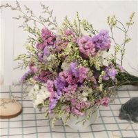 云南干花花束勿忘我网红鲜花真花花束插花客厅装饰家居摆设|浅紫+粉色+白勿+2配草 40厘米[20支]不送瓶