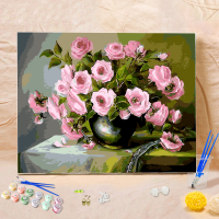 数字油画油彩画客厅花卉简单手绘数码填色装饰画阳光向日葵|003-静香 60*75绷好内框2.5cm厚+支架