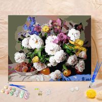 数字油画油彩画客厅花卉简单手绘数码填色装饰画阳光向日葵|033-卷起千层雪 60*75绷好内框2.5cm厚+支架