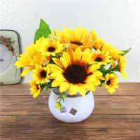 仿真假花草摆件客厅家居茶几摆设塑料花干花束植物小盆栽套装饰品Y6|大向日葵小盆栽