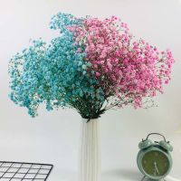 云南干花真花风干花束包装送人家居摆设客厅永生花Q0|蓝+粉+陶瓷瓶 40-65cm()