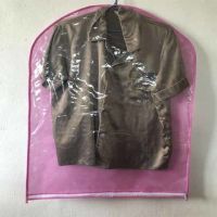 无纺布衣服防尘袋衣罩加厚防尘罩大衣家用挂式透明衣物收纳防尘套K3|粉红色 60*100cm大号5个