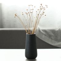 简约陶瓷花瓶家居饰品客厅摆件电视柜装饰品干花仿真花小花瓶N1|瑾萱黑小号+