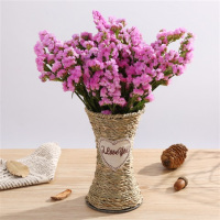 勿忘我干花花束家居摆设客厅装饰摆件花瓶插花干花带花篮A5|粉勿