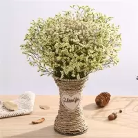 勿忘我干花花束家居摆设客厅装饰摆件花瓶插花干花带花篮A5|黄水晶+白色