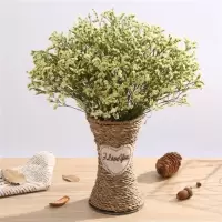 勿忘我干花花束家居摆设客厅装饰摆件花瓶插花干花带花篮A5|黄水晶草
