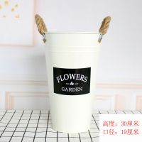 麦穗干花花束开业田园装饰新年礼品拍摄道具小婚礼摆件天然风干S6|欧式铁桶(黑白)30厘米高