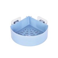 卫生间置物架壁挂浴室置物架免打孔厕所吸壁式吸盘卫浴收纳三角架F1|北欧蓝 2个三角形+1个长方形(共三个)