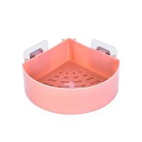 卫生间置物架壁挂浴室置物架免打孔厕所吸壁式吸盘卫浴收纳三角架F1|北欧粉 1个长方形+1个三角形(共2个)