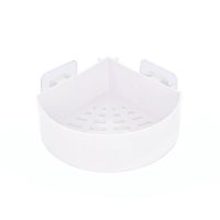 卫生间置物架壁挂浴室置物架免打孔厕所吸壁式吸盘卫浴收纳三角架F1|米白色 三角形(3个)