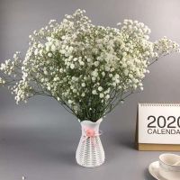 云南多色天然干花花束网红生日大装饰花瓶勿客厅摆设E2|白 半斤+陶瓷瓶