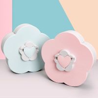 同款能花瓣收纳糖果盒客厅花样创意旋转家用干果盒果盘D8|北欧桃心蓝带手机架