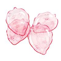 简约透明塑料水果盘能客厅家用零食盘茶几糖果盘干果盘瓜子盘R3|树叶红色4个